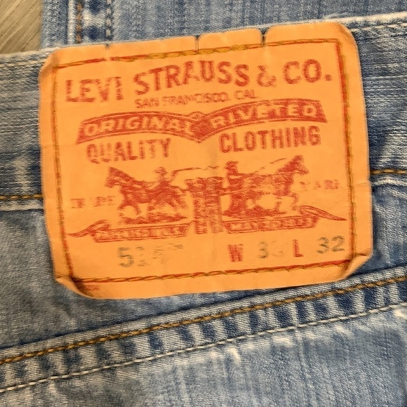 Levi’s 514 slim Strsight Distressed Lightweight Light Wash Jeans size 33x32 - Picture 6 of 13